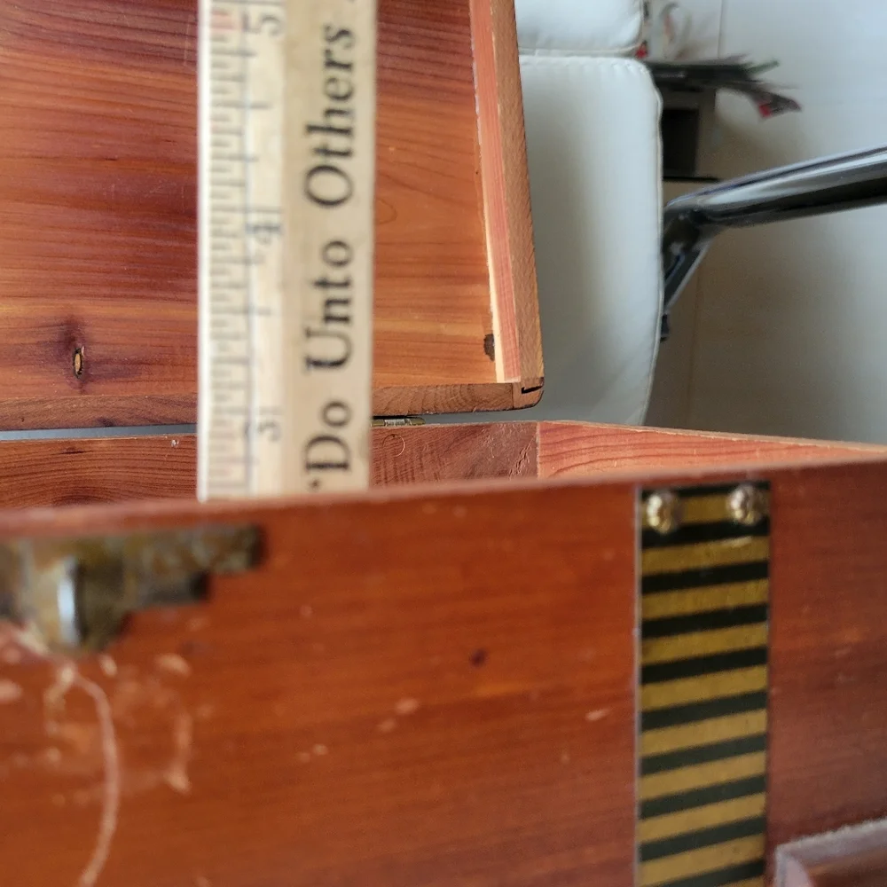 Vintage Treasure Chest ~ Antique? ~ Handmade Wood Box ~ Metal Accents ~ Cedar? - Picture 13 of 16